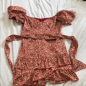 MAJORELLE Red and Cream Kids Dress